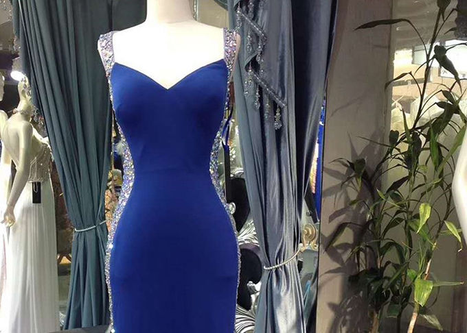 Sexy Diamond Mermaid Prom Dress , Sweetheart Fishtail Dress See Through Style