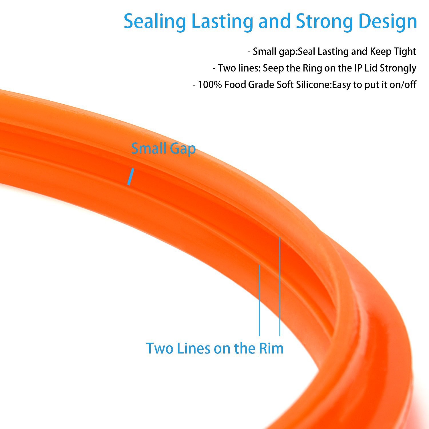 Silicone Instant Pot 2 Pack Sealing Ring 3 QT 5QT 6QT 8QT For 6 Qt Power Cooker Inner Pot Seal