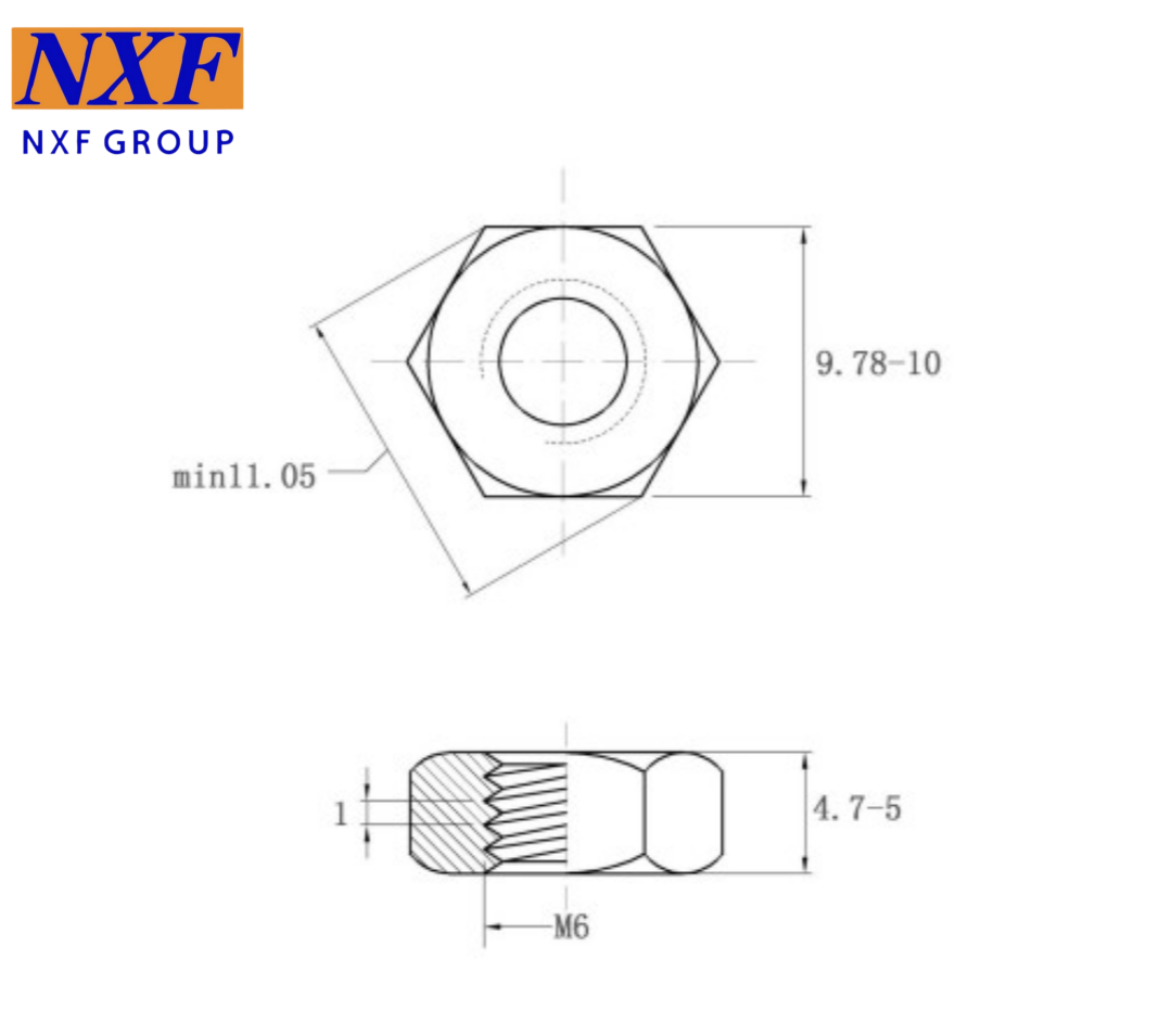 Plain Finish DIN934 Nuts M6-M24 for HastelloyC-276 within Standard M6-M24