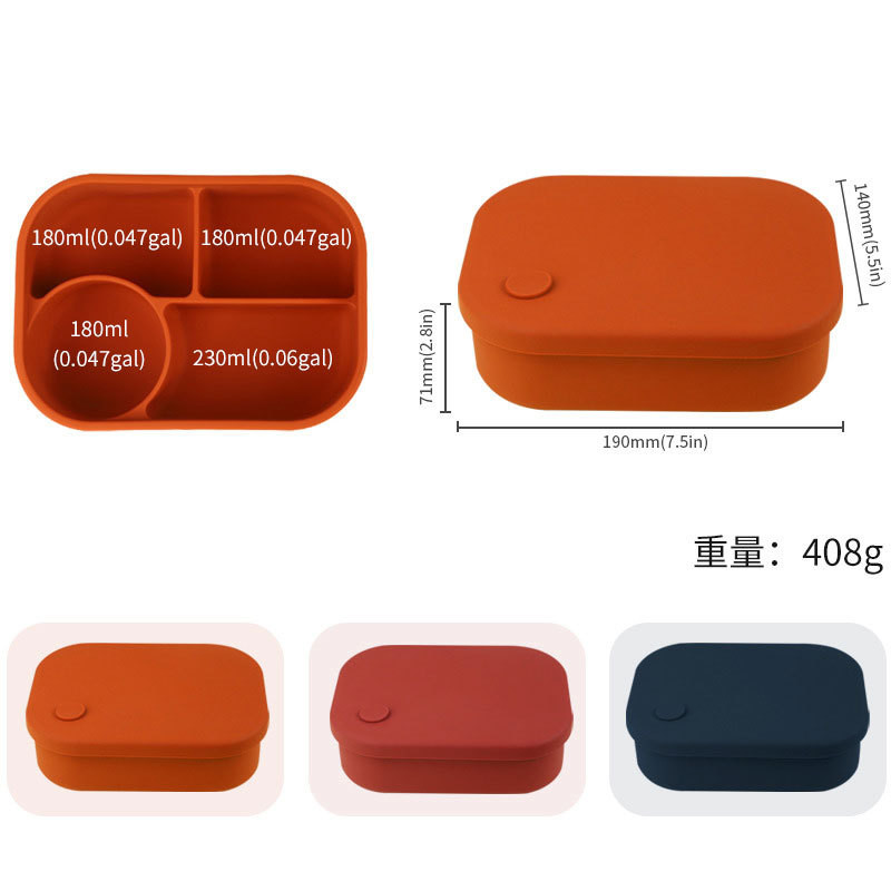 Silicone Lunch Box Microwave Freezer And Dishwasher Safe Food Container With Compartments BPA Free Silicone Lunch Box