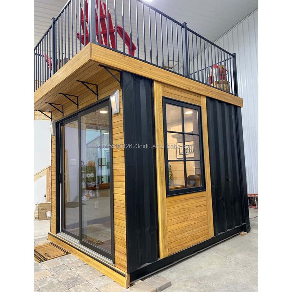 Wall 50mm Wave Sandwich Panel Hotel Pop-up Container Coffee Restaurant Bar Cafe Kiosk Booth with Steel Prefabricated House