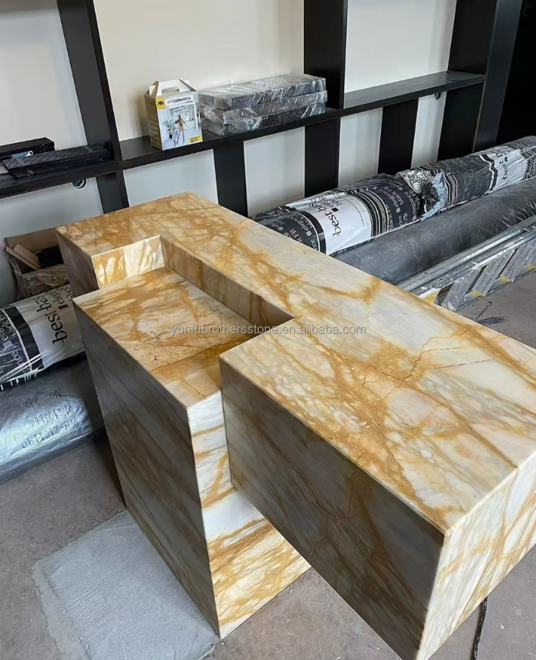 Modern Design Style Italy Luxury Big Slab Sienna Golden Marble Tile for Hotel Wall Panel and Table