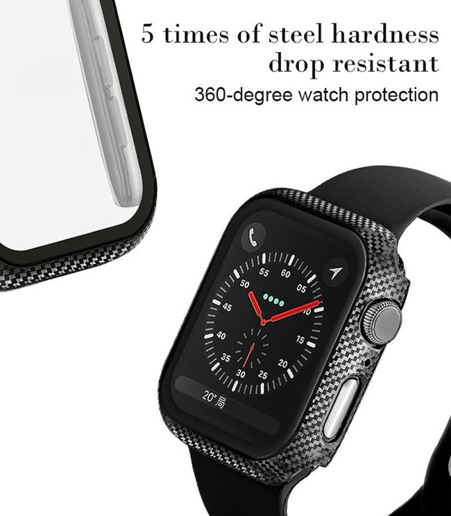 Scratchproof 40mm 44mm Apple Watch Carbon Fiber Case