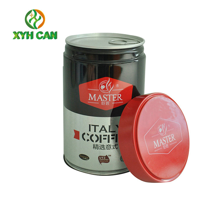 Coffee Tin Cans Custom Logo Airtight Empty Cans Magnetic Tins for 250G Coffee Powter Storage