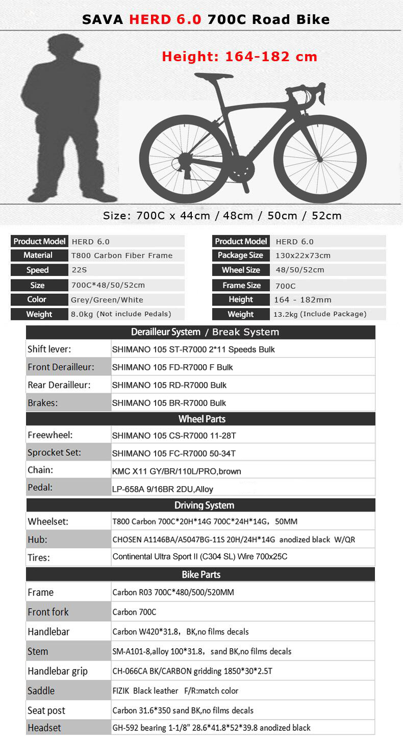 CE Sava Carbon Bike , Carbon Road Race Bike HERD6.0 With Shimano 105 Brakes