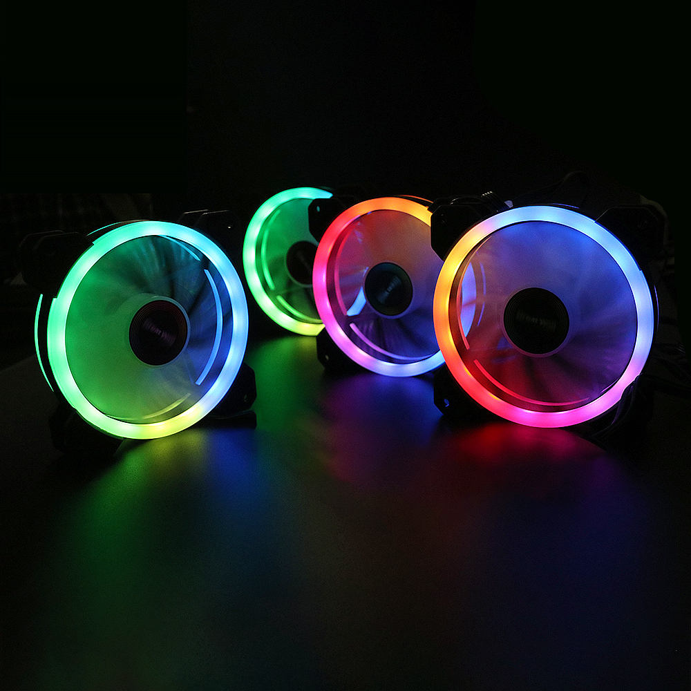 RGB colorful LED Light PC Cooler Fan Autocontrol Heatsink Cooling Fan for Computer Case