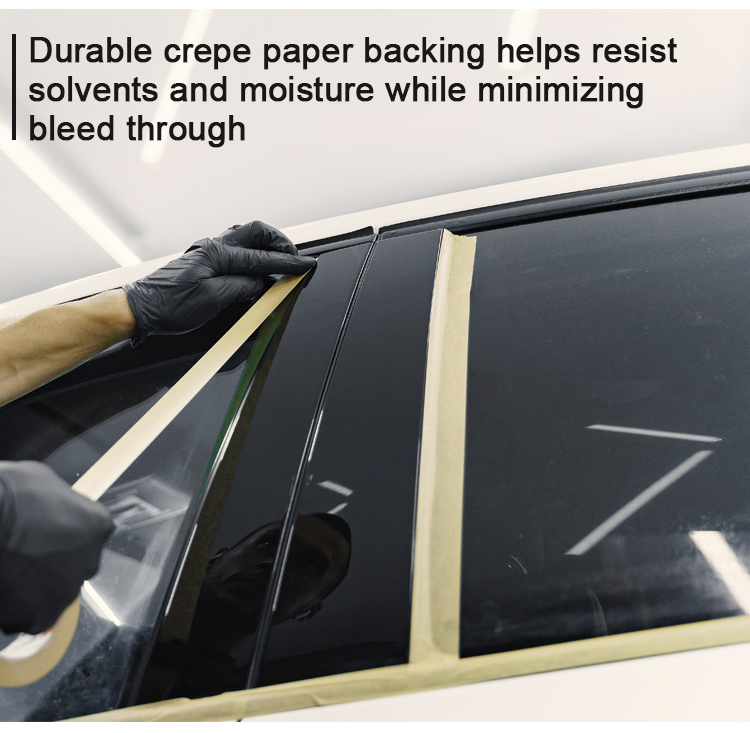 24mm Yellow Masking Tape For Car Heat Resistant And Customized Logo