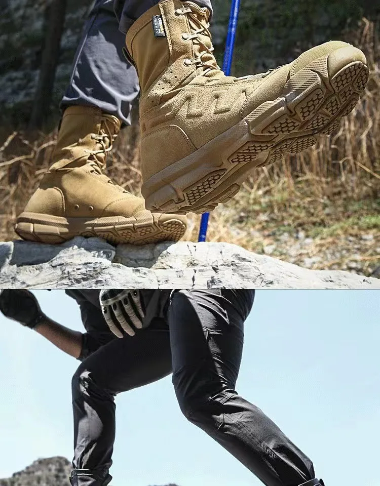 Navy Military Boots With Zipper Lightweight Desert Shoes Waterproof Breathable Thin