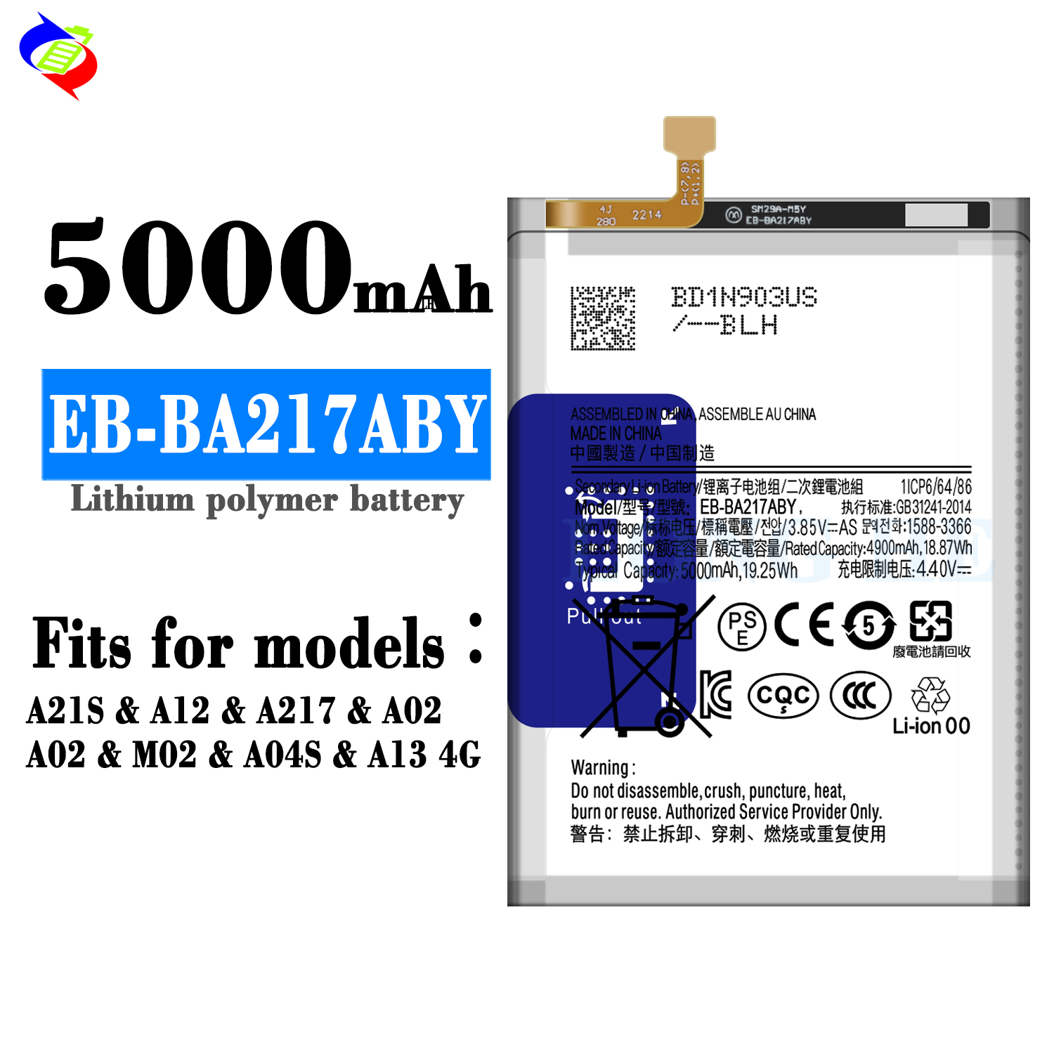 5000mAh EB-BA217ABY Battery for Samsung Galaxy A21s A12 Performance Tested Battery