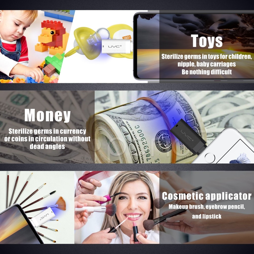 Mini Portable Uv Sterilizer Lamp USB Mobile Phone Disinfection Ultraviolet Scanning
