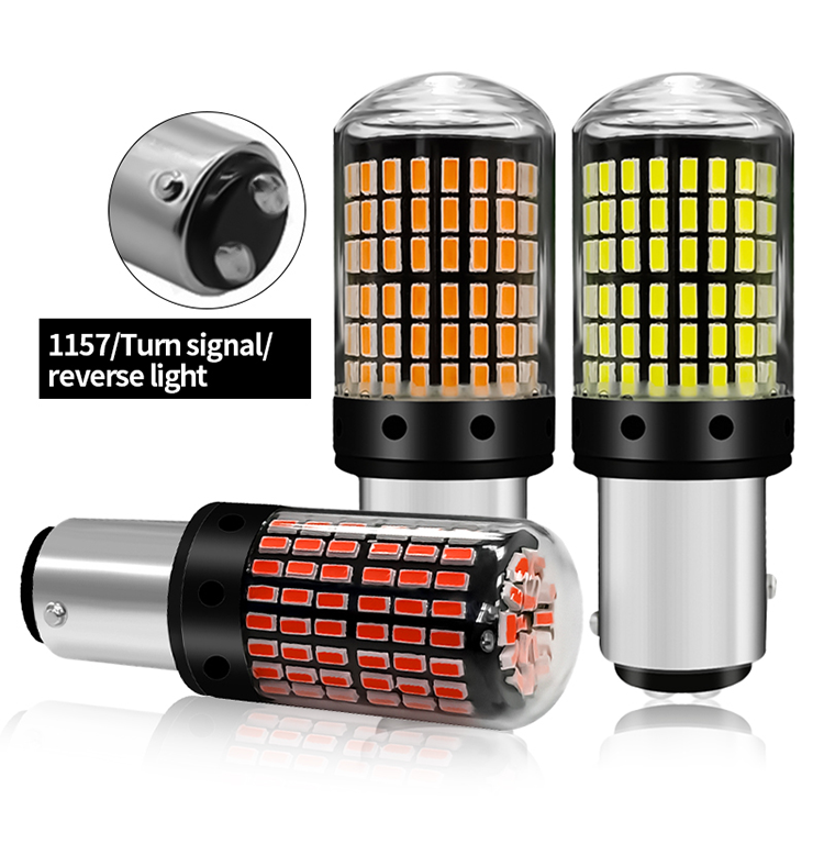 T20 144smd Car Led Bulb 1156 1157 7440 7443 White Yellow Red Light Led Turn Signal Light Driving Reverse Brake Light Bul