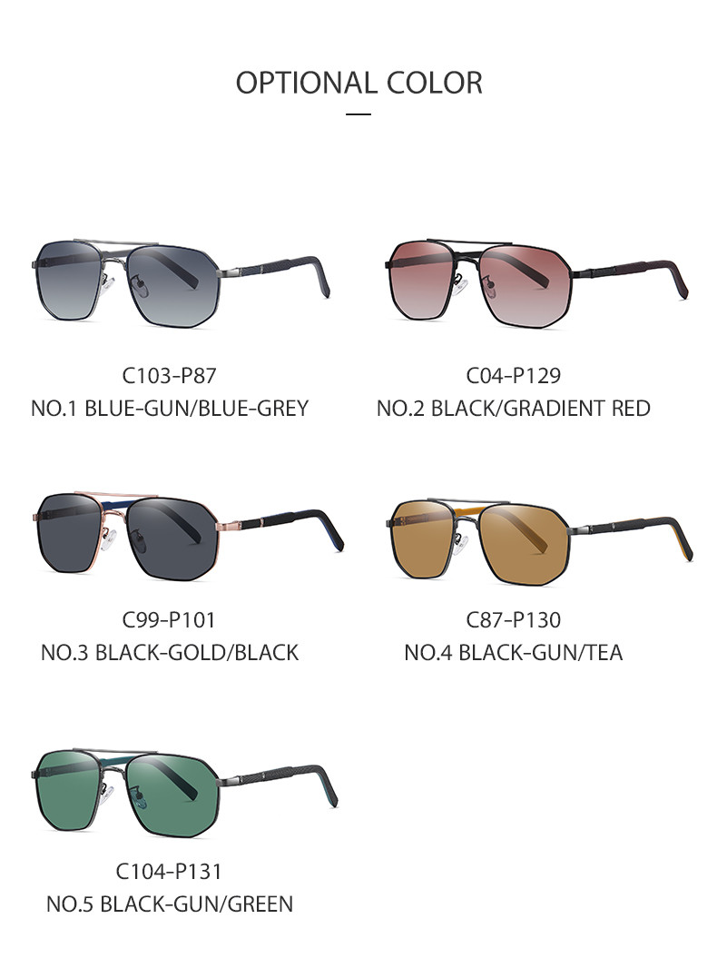 Men'S Metal Frame Sunglasses Multilateral OEM With 58mm Lens
