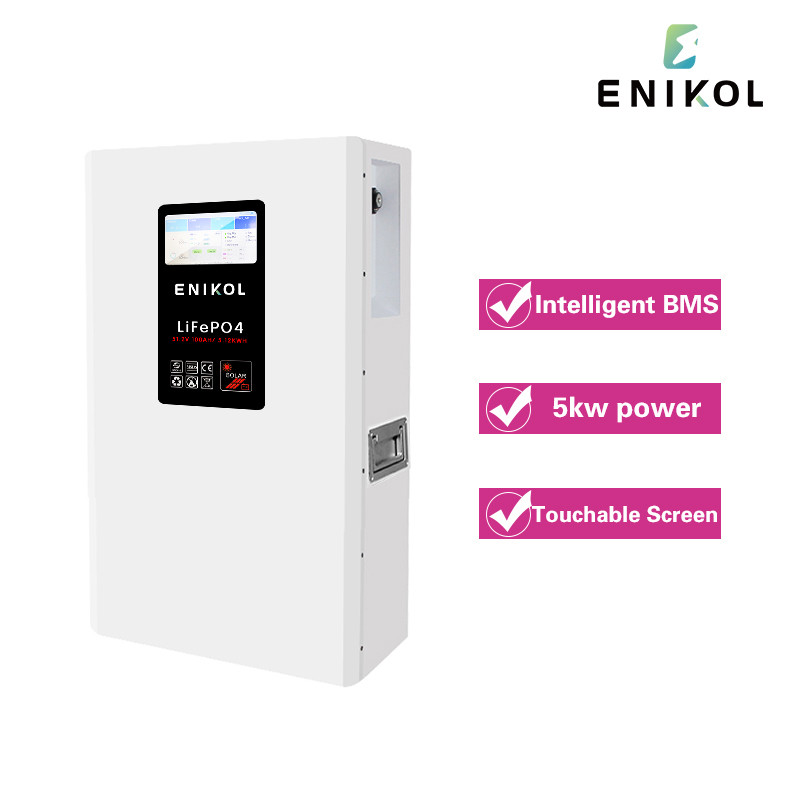 48V Solar Lithium Iron Phosphate Battery 100AH With LCD Display Touchable Screen