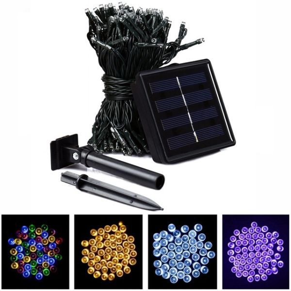 Garden 200 LED Colored Solar String Lights With High Lumen Illumination For Christmas Decor