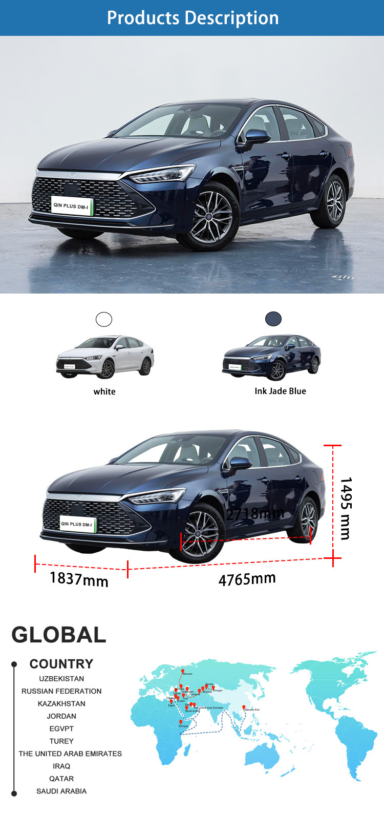 2023 New Energy Electric EV Cars Plug-In Hybrid Byd Qin Plus DM-i