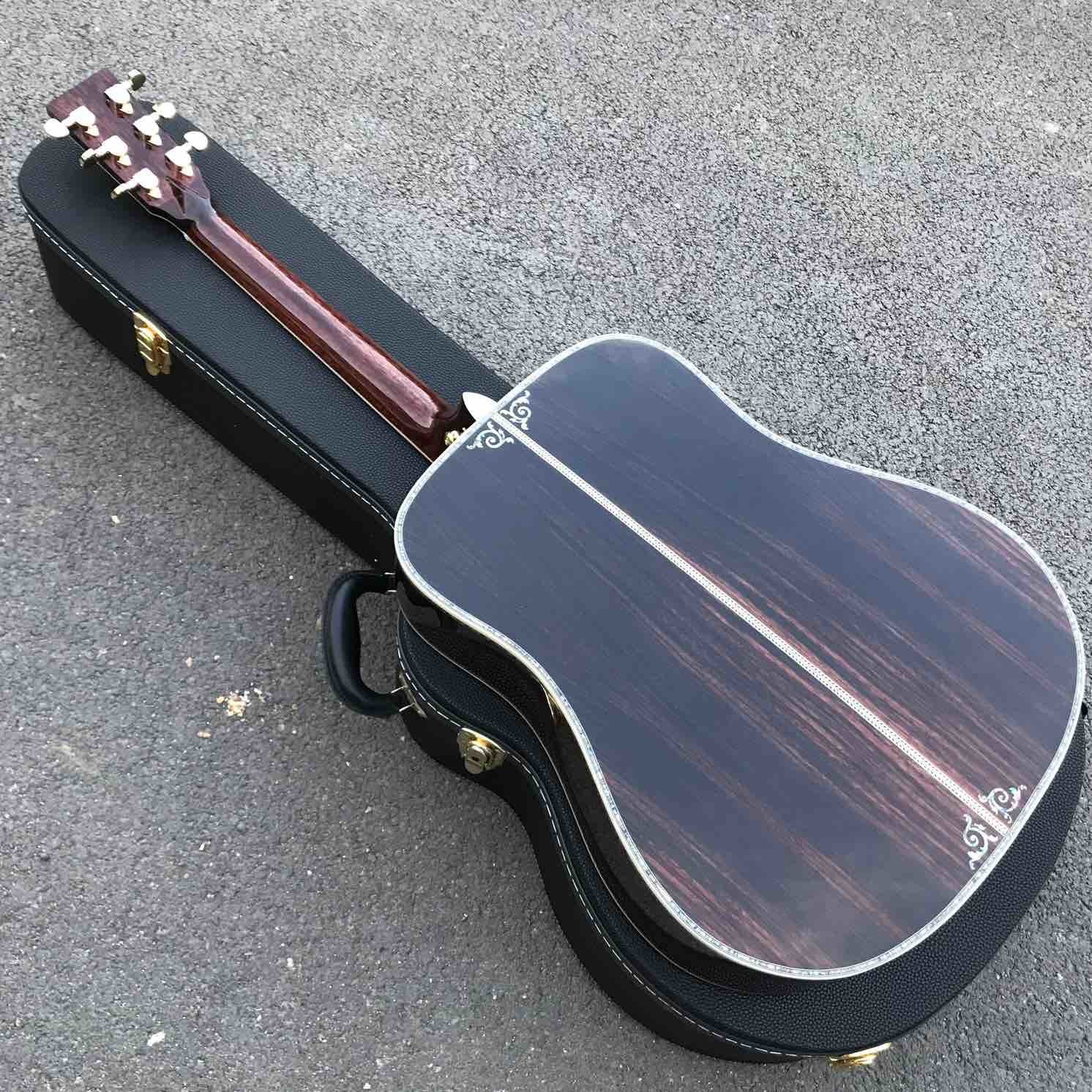 Deluxe Abalone inlays Ebony fingerboard D style acoustic Guitar,OEM Solid Spruce top 41 inch Acoustic electric Guitar