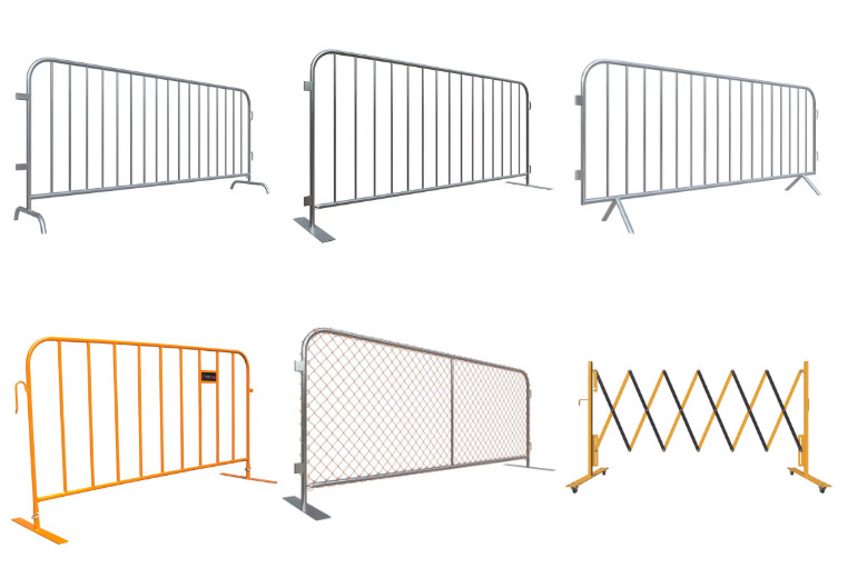 Orange Crowd Control Barriers Powder Coated Crowd Barriers With Detachable Feet 1.1M Height