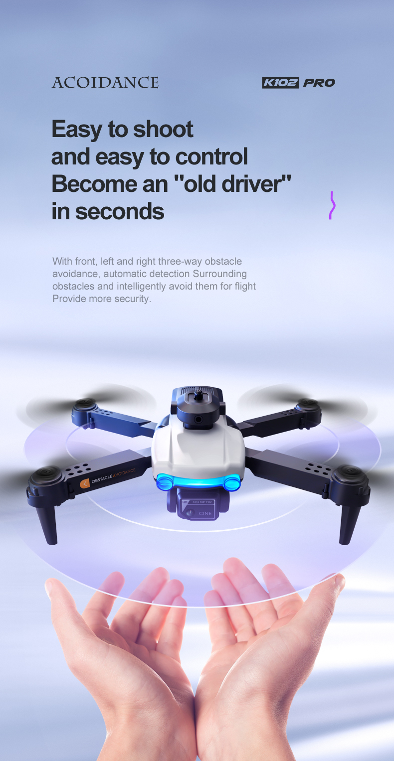 Elfbar Vapers E88 Pro Mini Drone Camera K102 PRO 4K HD Optical Flow Camera Drone with Obstacle Avoidance