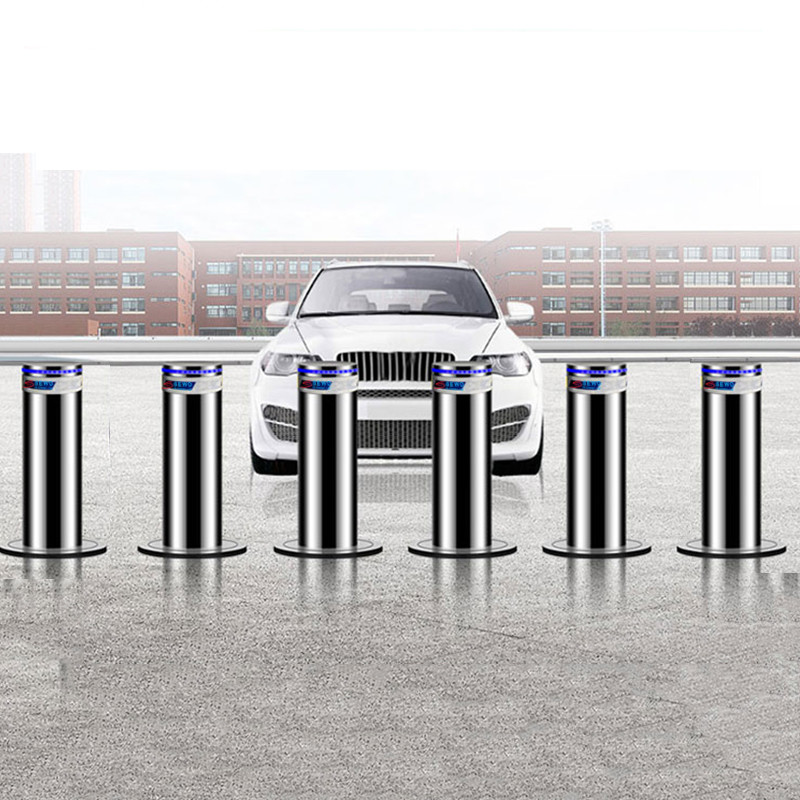 Stainless Steel Automatic Retractable Bollard for Buried Structure 800mm Height and 6mm Cylinder Thickness