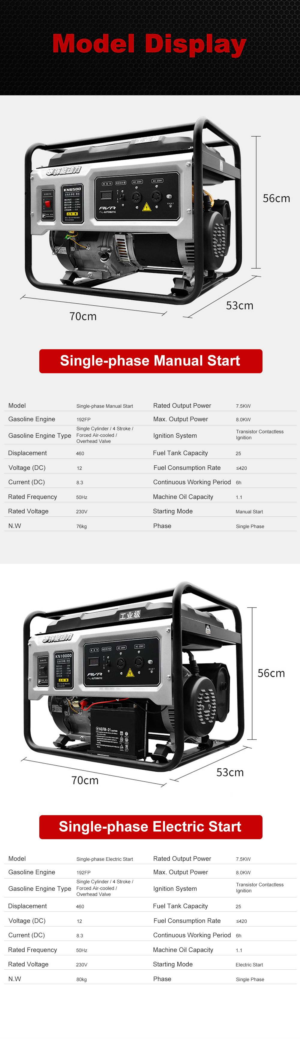 110V 220V Portable Small Natural Gas Generator Electricity For Home