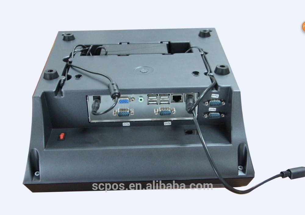Orange Black 12 inch POS System with 58mm thermal printer and Resistance Touch Screen