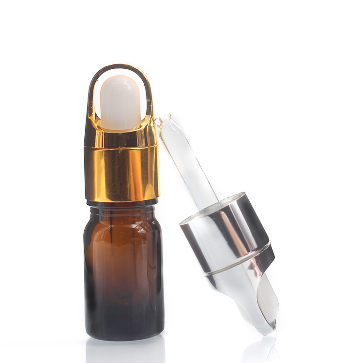 5ml Clear Aluminum Dropper Bottle Round Shaped