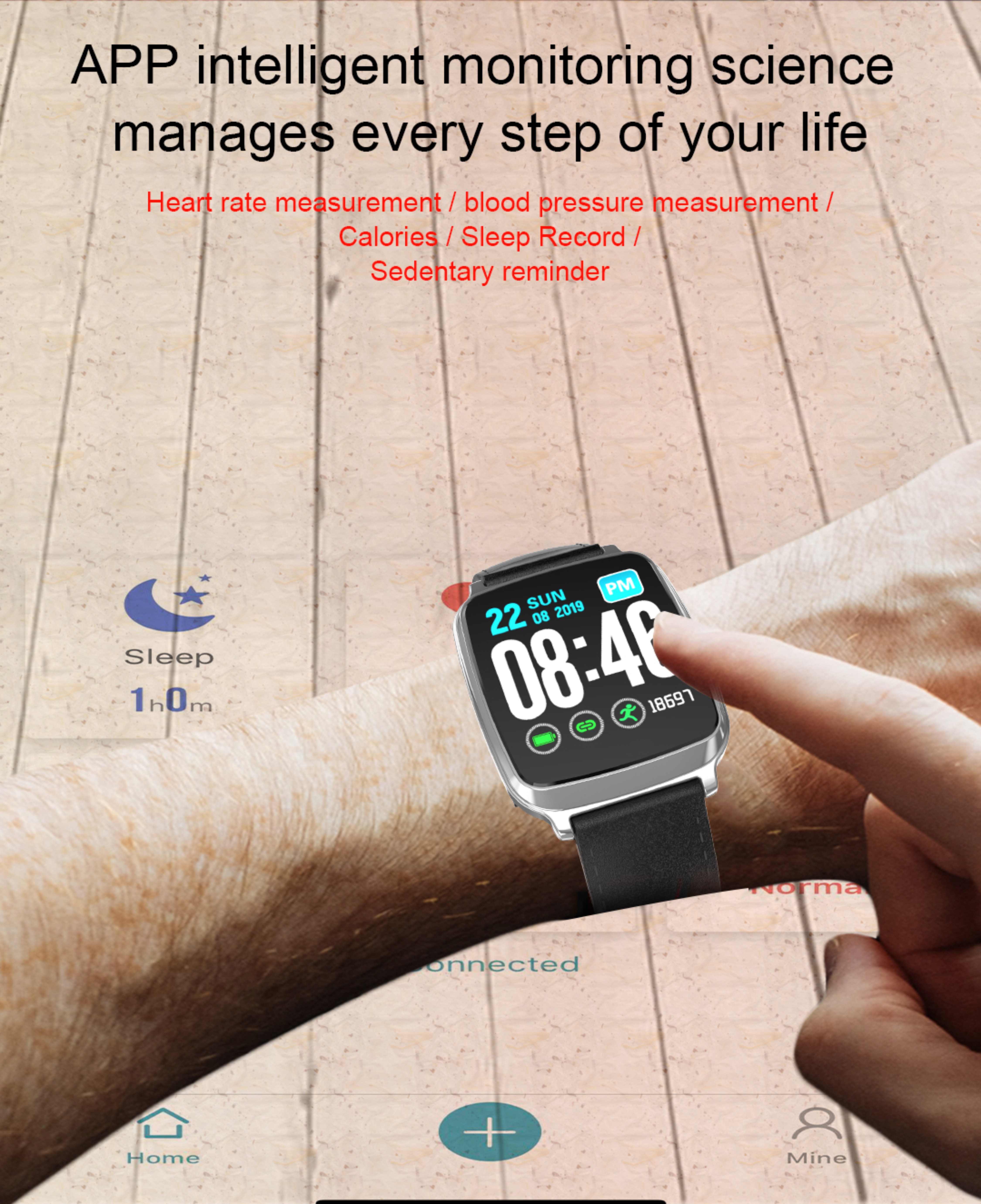 M10smart watch Full Touch Screen Watch BLE Realidad Virtual Smart Heart Rate Wristband 170mAH