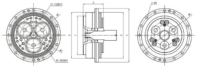 High Load Reduction Gearbox RV Pinwheel Cycloidal Gearbox Nabtesco RV-450E
