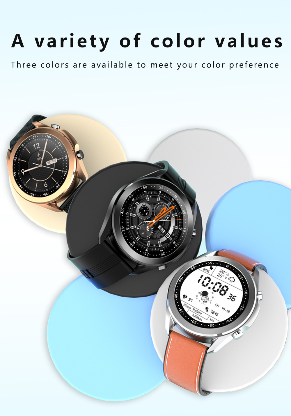 1.28inch DW95 IP67 Waterproof Smart Watch Qianrun Magnetic Charging Wearable