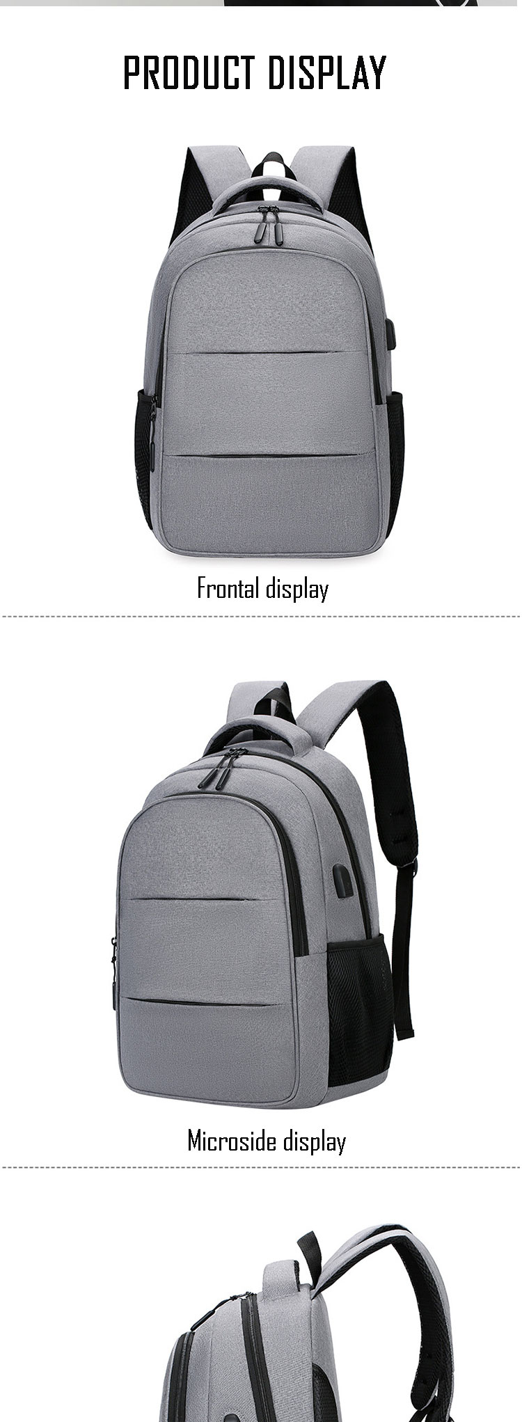Men Casual Travel Laptop Backpacks College Students Computer Backpack with USB Port