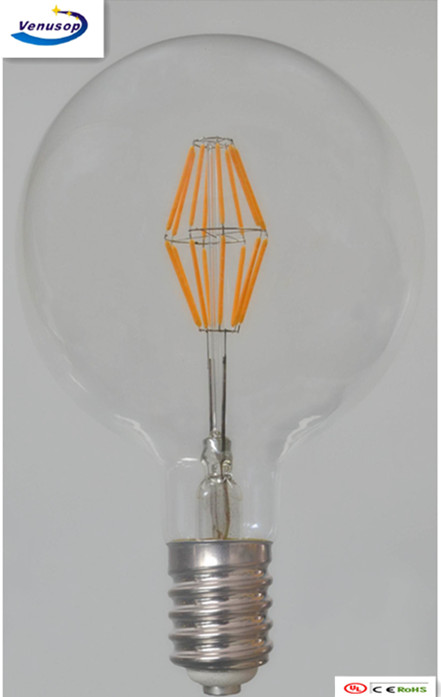 vintage old style LED filament bulb G150 led big golf light with E27 4W 6W 8W 10W 230v 2200K 2700k CE CLEAR AMBER GLASS