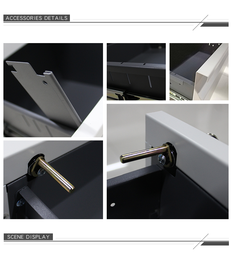 White 3 Drawer 0.9mm Mobile Pedestal File Cabinet