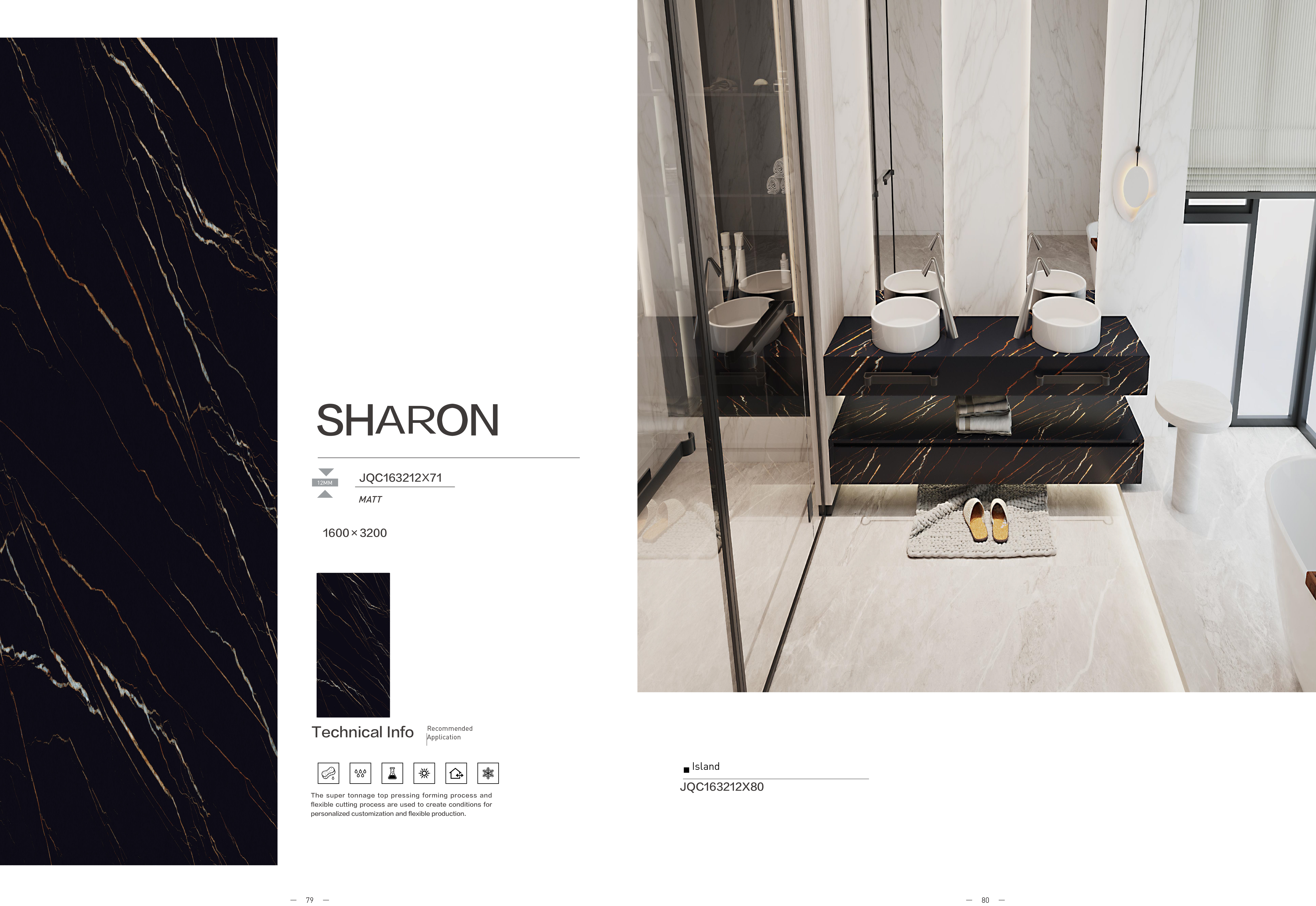 Black Gold Porcelain Slab Tile SHARON Waterproof For Wall Paving