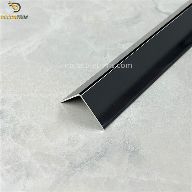 25*25 6063 Aluminum Tile Trim Shiny Black L Shape Wall Corner Protective