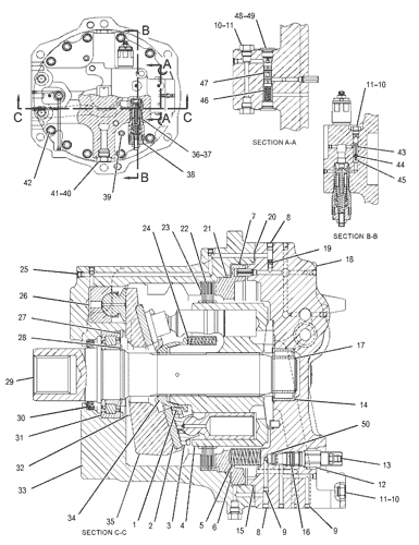 2095895 MOTOR GP-TRAVEL Parts scheme
