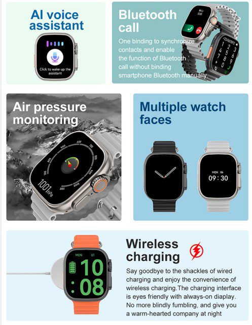 2.0" Big Screen Smartwatch Multiple Sports Modes Bluetooth Calling Smart Watch