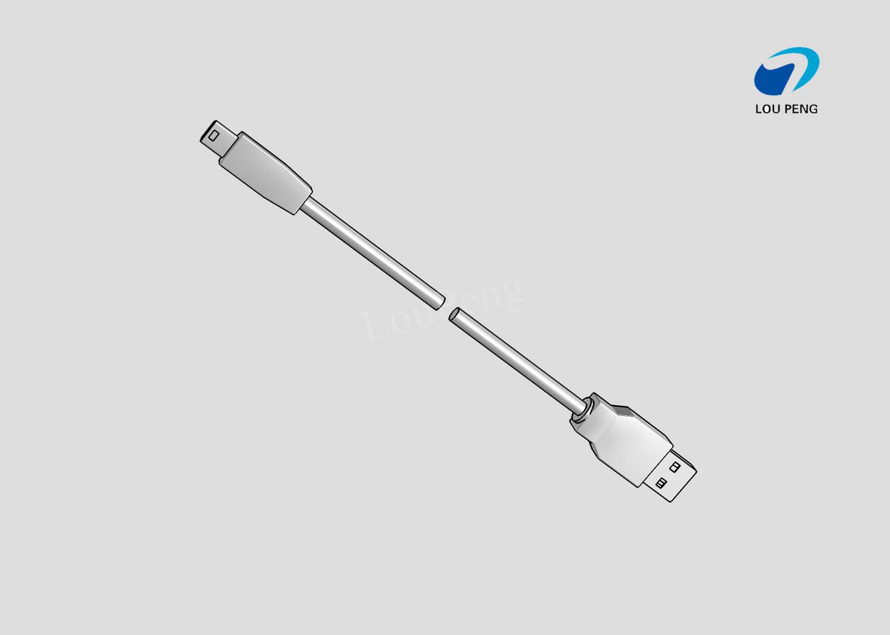 USB Cable Assemblies, USB 4-Position Plug, AM to MINI USB 5Pin, Double-Ended, Standard, 28AWG Wire Size, Black