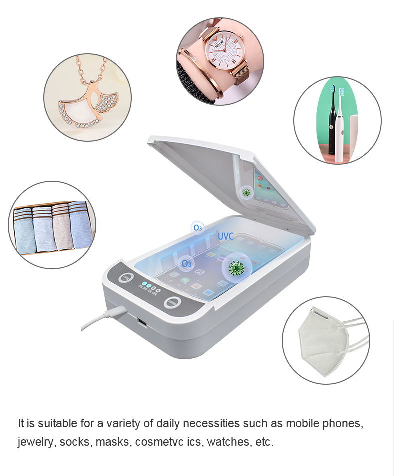 Portable Jewelry, Phone Stelirization Box 360° 3-5min Disinfection 99.9% Sterilizing