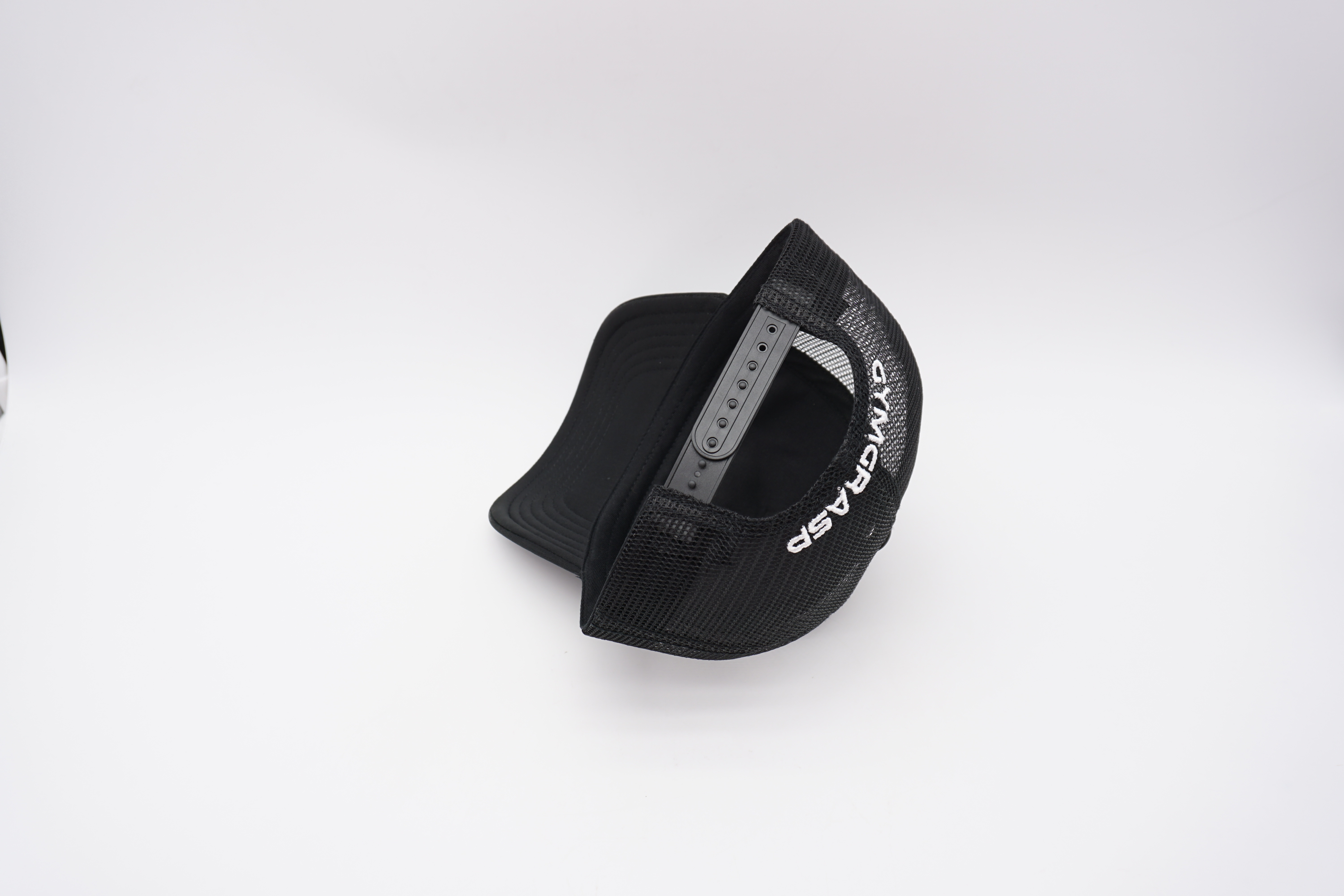 Black Mesh 5 Panel Sports Trucker Cap Men's and Women's Adjustable High Crown Foam Mesh Cap