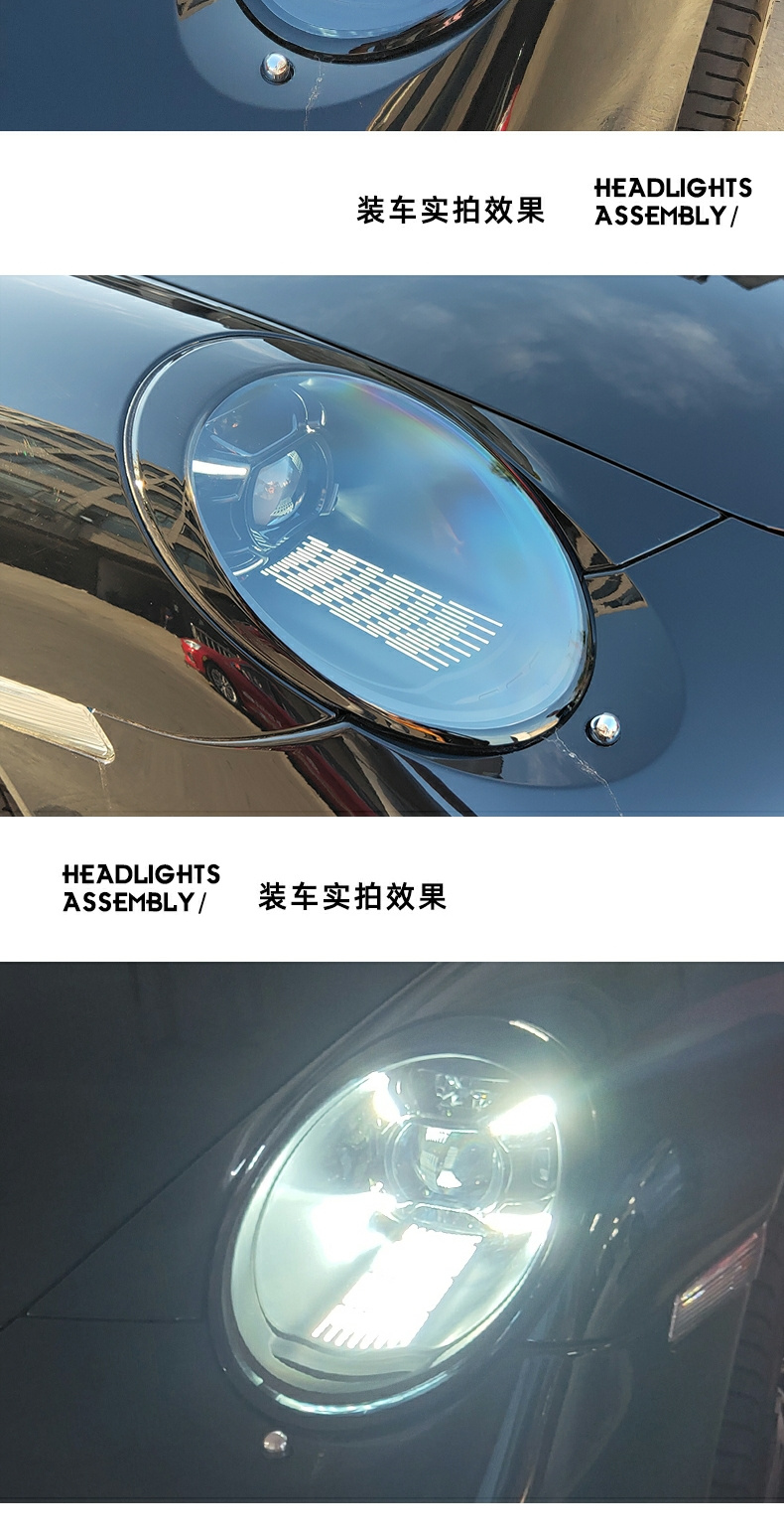 FOR 2008-2011 Porsche 997 LED headlights 911 old version upgrade new version 992, blackened, matrix, plug and play