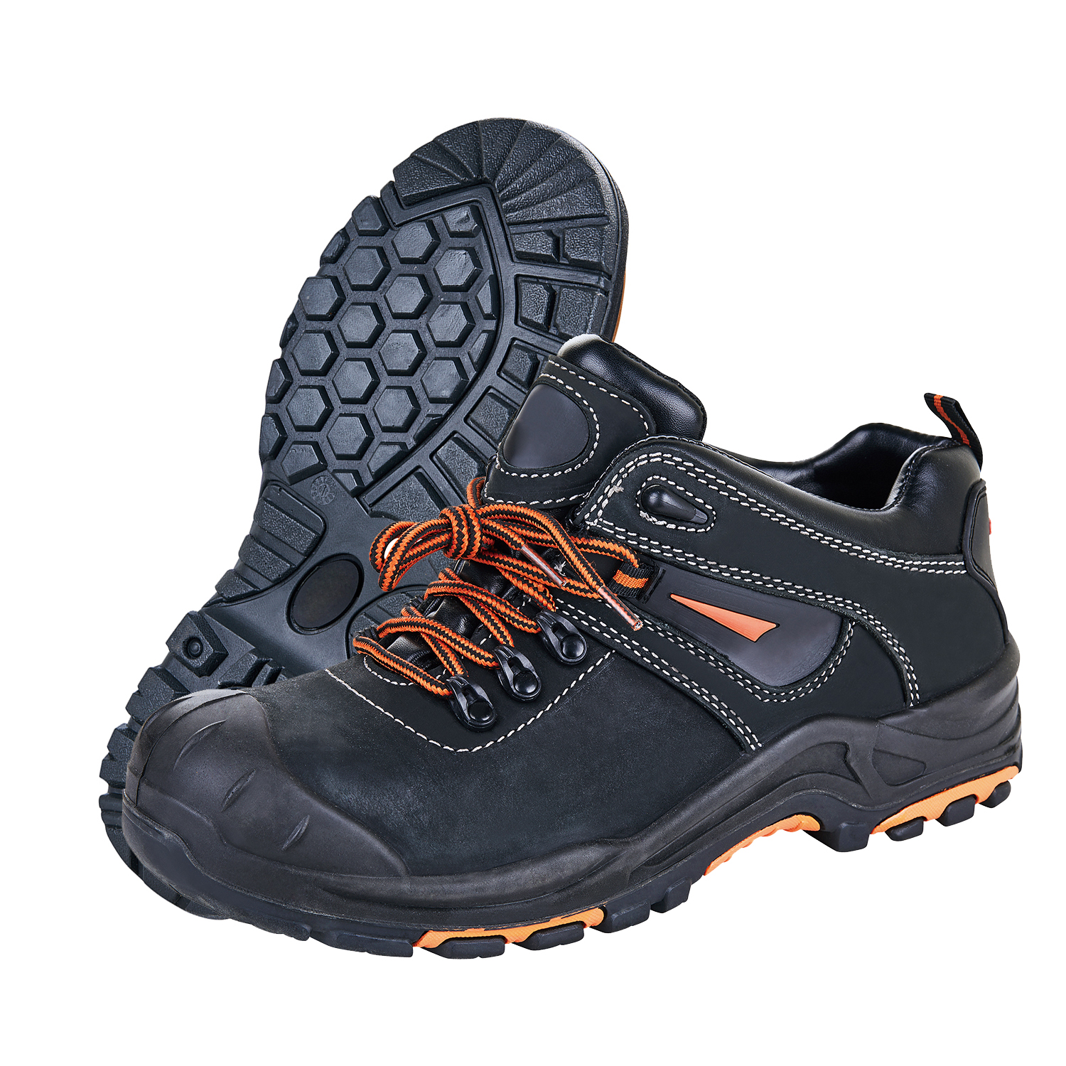 Rubber Outsole Split Leather Upper Material Men's Work Safety Shoes Boots at UF-160