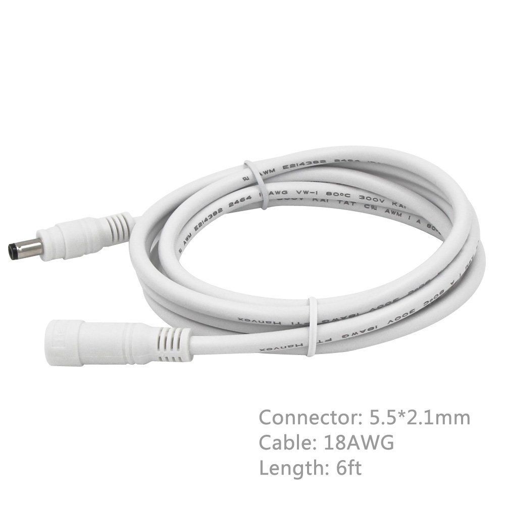 Customizable Male To Female DC Power Cable With Jack Socket Connector