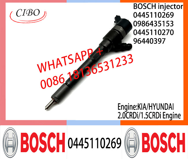 BOSCH injetor 0445110269 0986435153 Common fuel Injector 0445110269 0986435153 for KIA/HYUNDAI 2.0CRDi/1.5CRDi