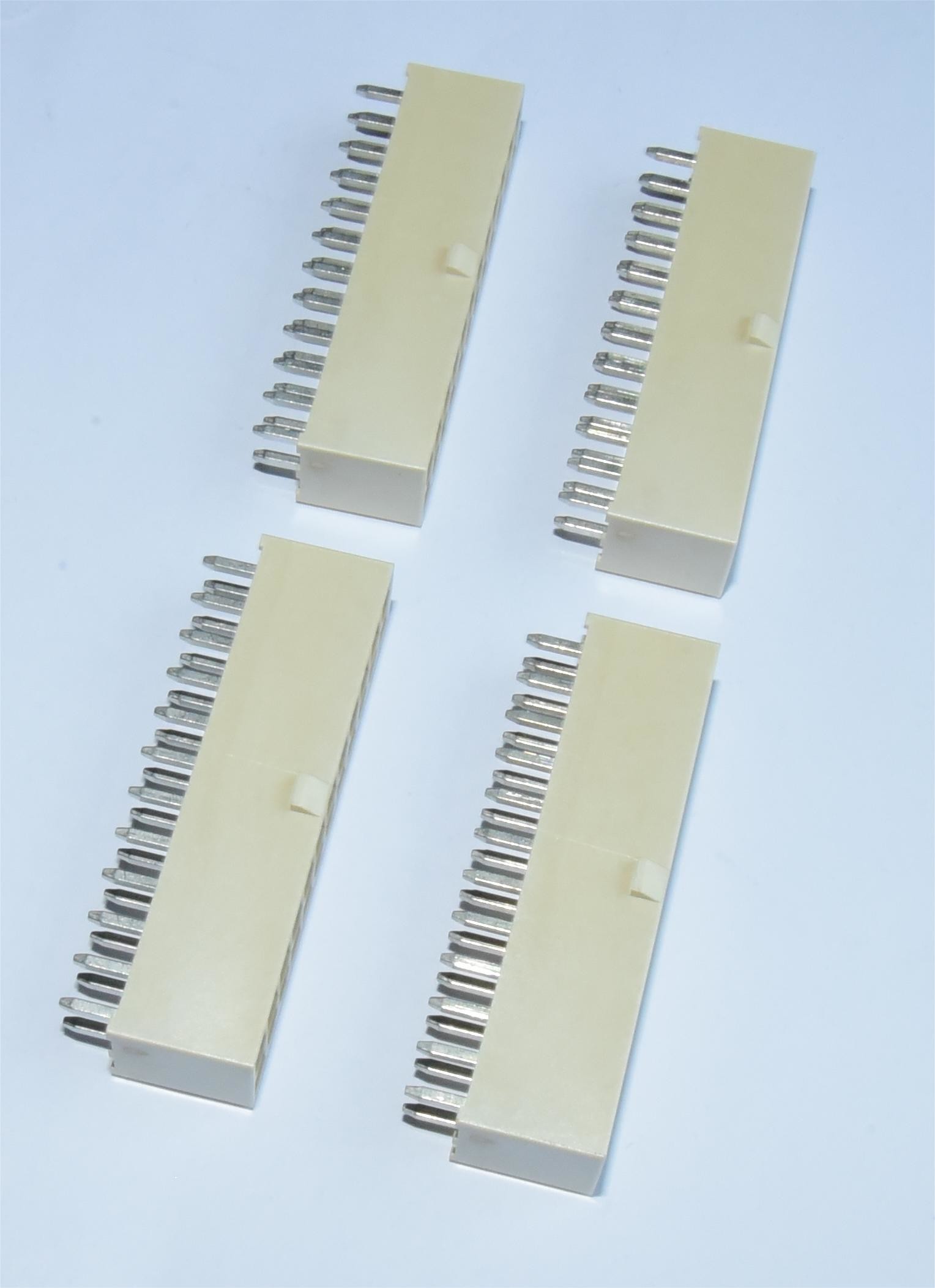 Double Row 2x12P Natural Straight Pin Header with Tin Plated Pins for High-Density Connections on PCB