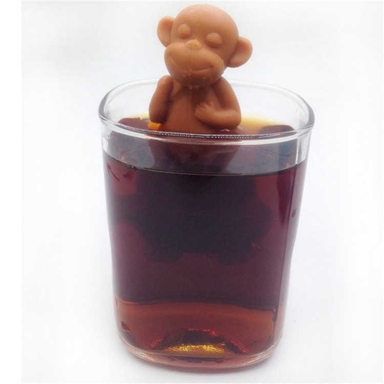 Eco-friendly Food Grade Customized coffee drink monkey Silicone Tea Infuser Mug Bottle