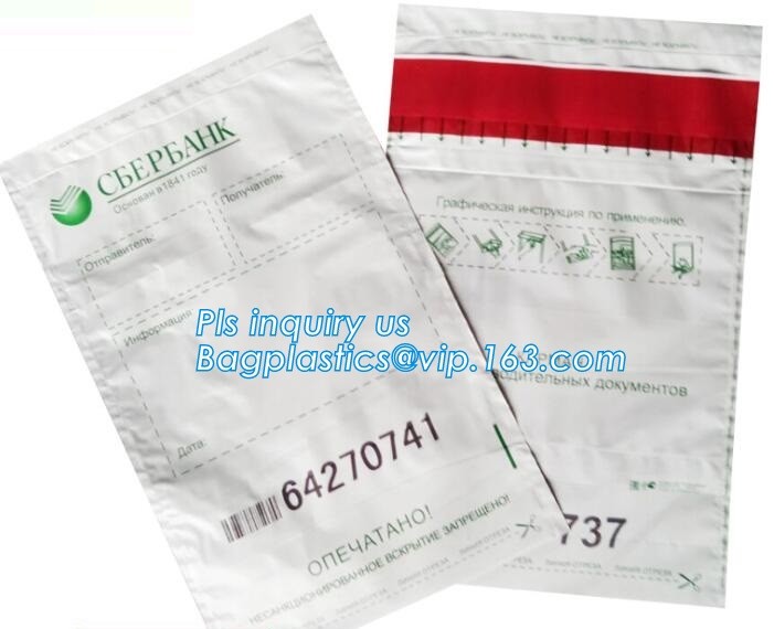 Security plastic bag with adhesive tape for cash, plastic money bag, Security Money Cash Bag For Airport/Bank and police