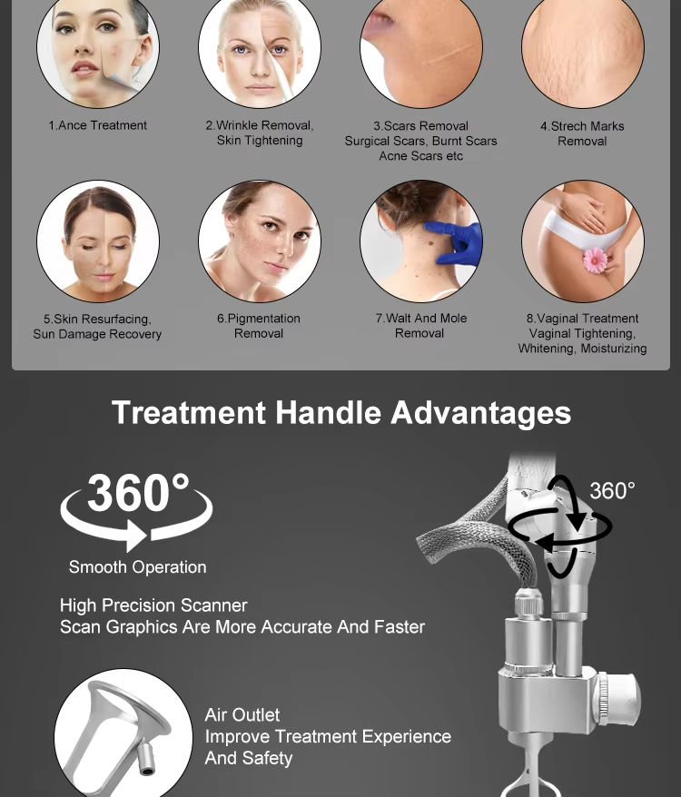 60W Ractional Co2 Laser Beauty Machine 220V Fractional Laser Resurfacing Machine Stationary