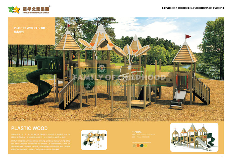 Climbing Net Wooden Playset With Slide , Small Wooden Slide Commercial Colorful