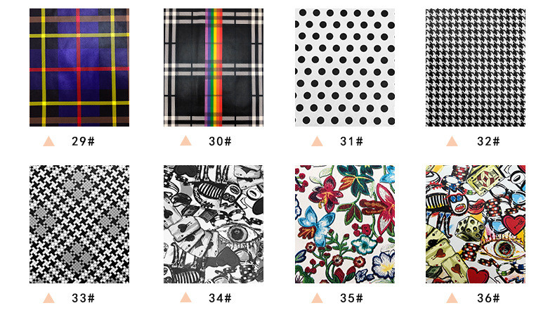 Custom Soft PU Synthetic Leather Cloth Elastic Bottom Classic Plaid Pattern