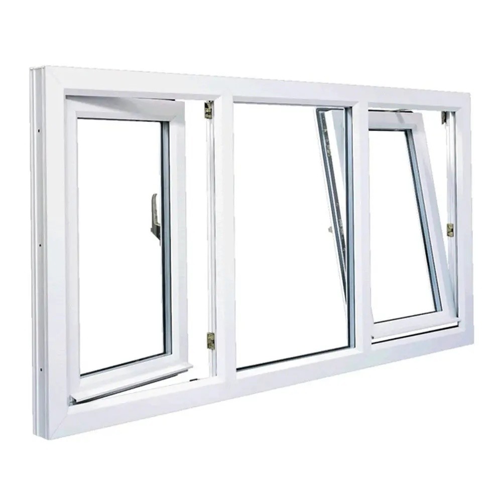 Customized House PVC Tilt And Turn Windows Single Glazed / Double Glazed